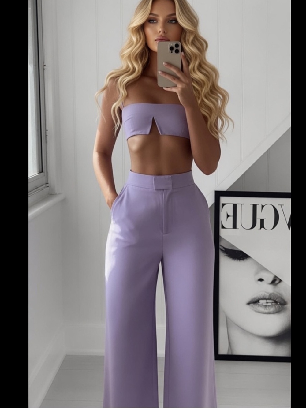 House of CB ‘Leela’ Lavender Crop Top Small US4-6 $119